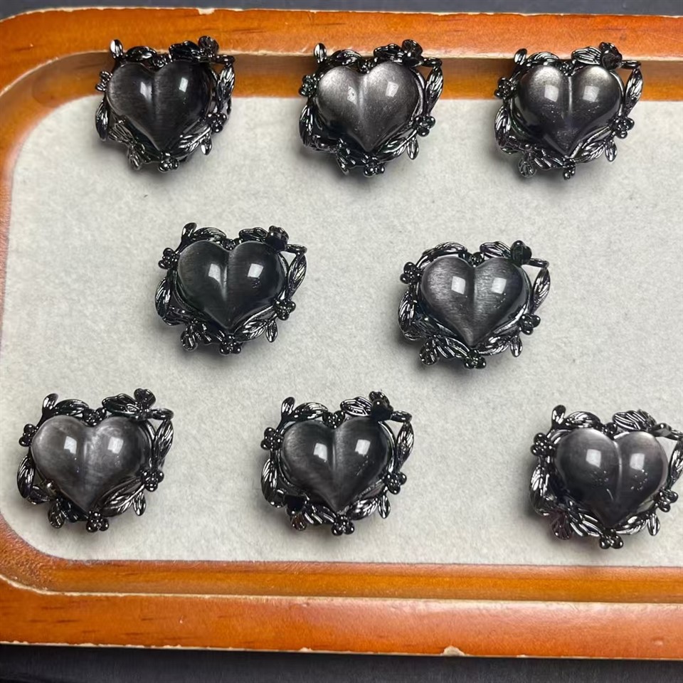 Silver Obsidian Carvings