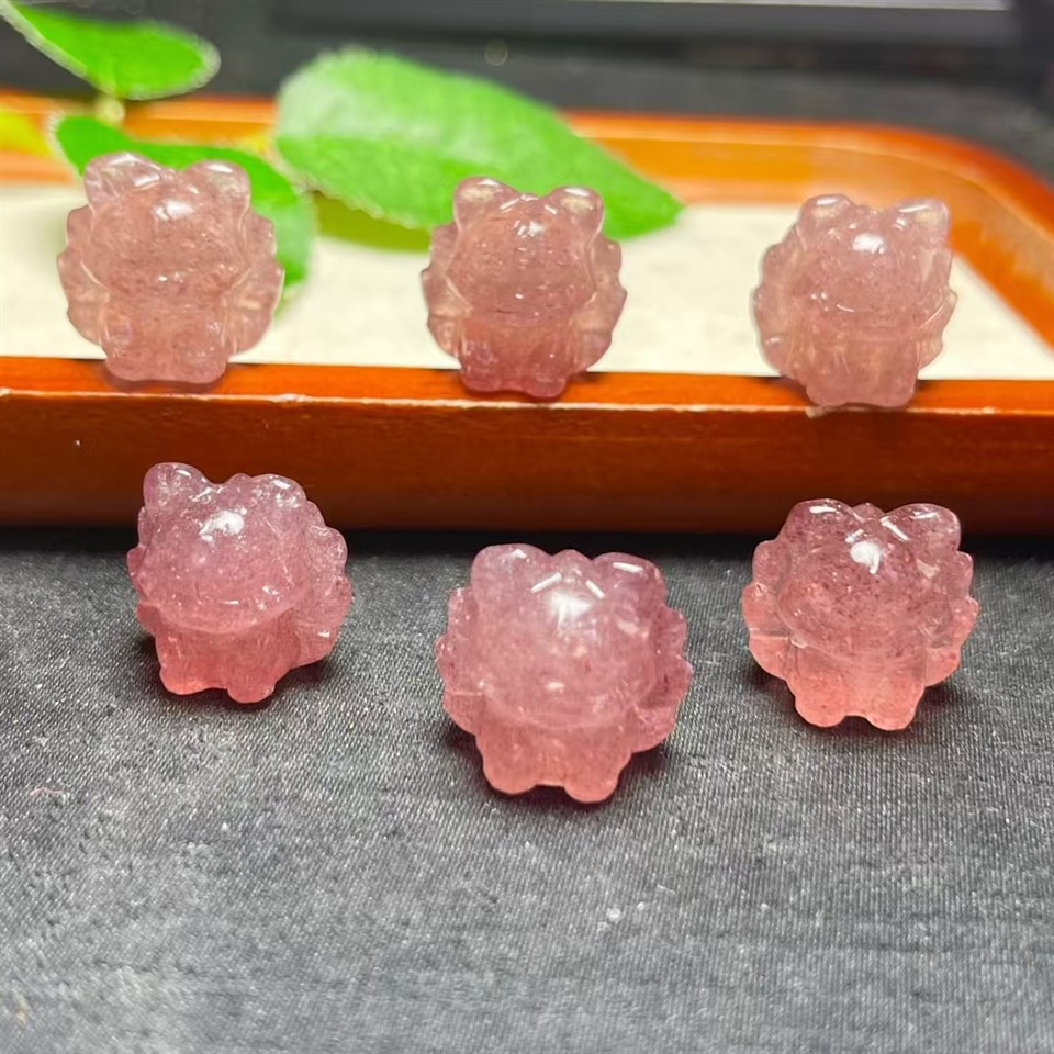 Strawberry Quartz Carvings